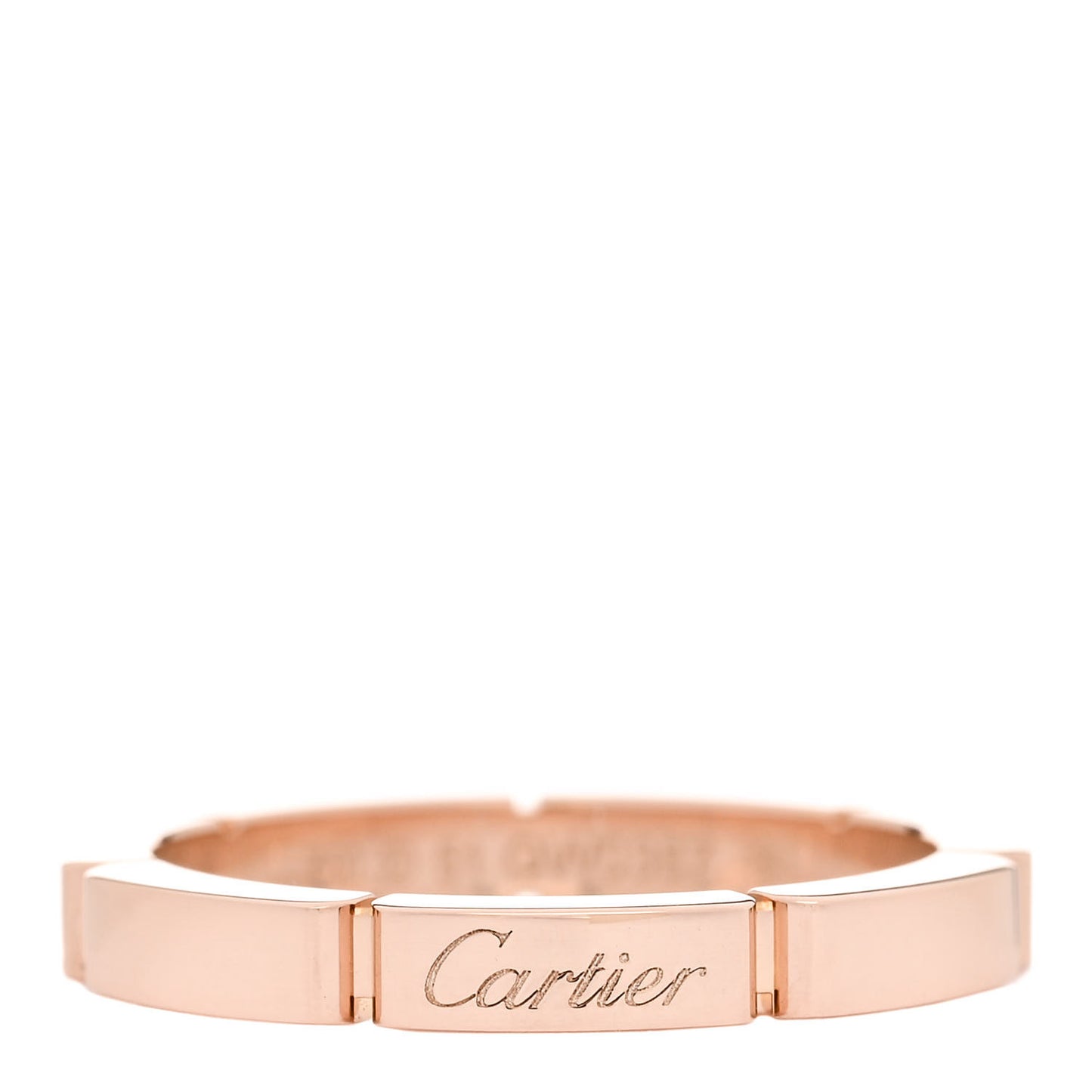 18K Pink Gold 2.5mm Maillon Panthere Wedding Band Ring 51 5.75
