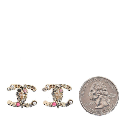 Chanel Crystal Pearl CC Clip On Earrings Gold 2 of 5