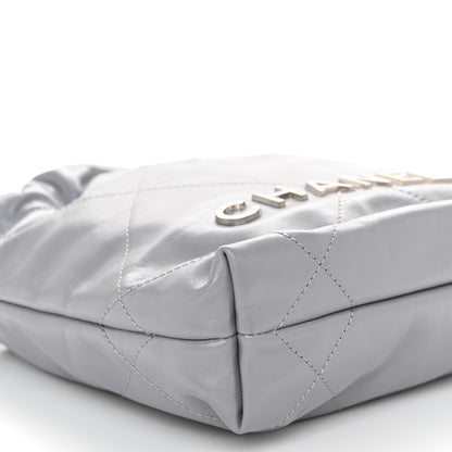Chanel Shiny Calfskin Quilted Mini Chanel 22 Grey 9 of 10