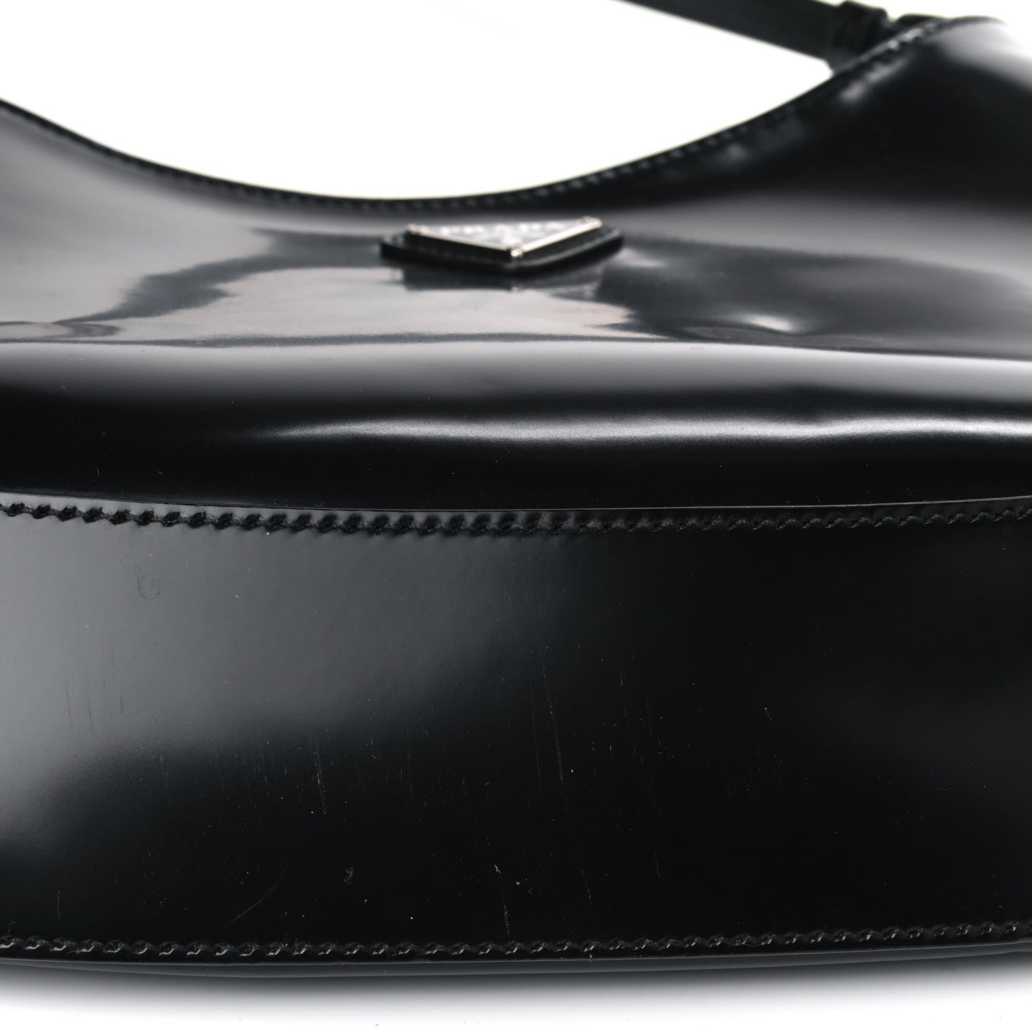 Prada Spazzolato Cleo Shoulder Bag Black 7 of 7