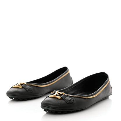 Louis Vuitton Calfskin Zip Oxford Ballerina Flats 40 Black 3 of 10