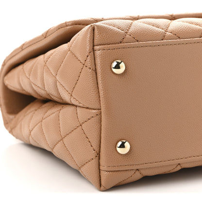 Chanel Caviar Lizard Embossed Quilted Small Coco Handle Flap Beige 9 of 10