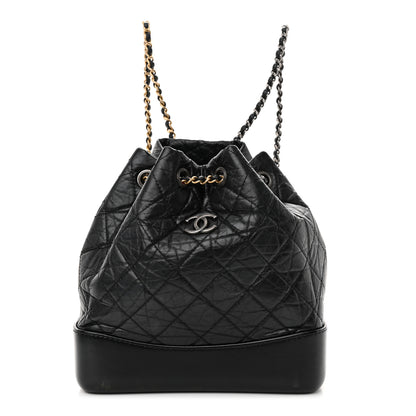 Chanel Aged Calfskin Quilted Small Gabrielle Backpack Black 1 of 11