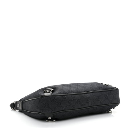 Gucci Denim Monogram Abbey D Ring Hobo Black 4 of 10