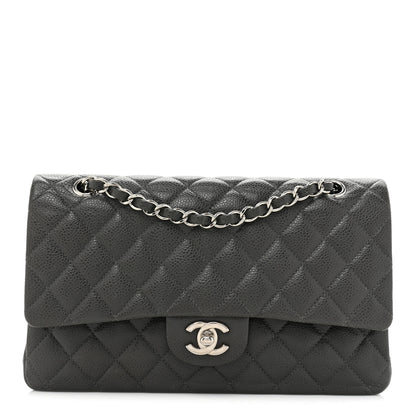 Chanel Caviar Quilted Medium Double Flap Dark Grey 1 of 16