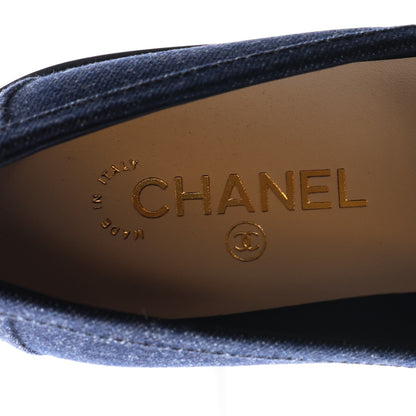 Chanel Denim CC Turnlock Loafers 39.5 Dark Blue 9 of 11