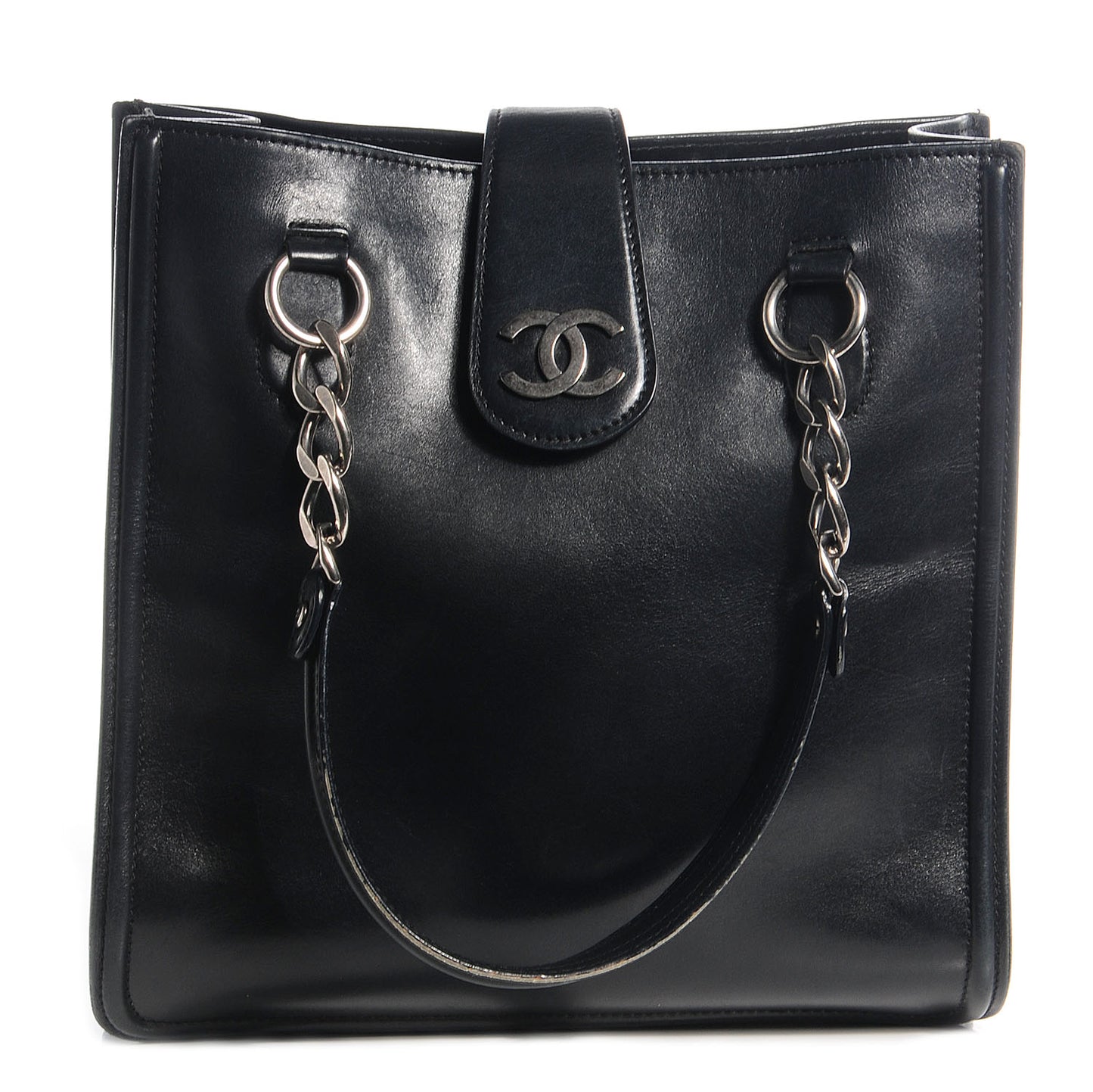 Smooth Calfskin Country Ride Tote Black