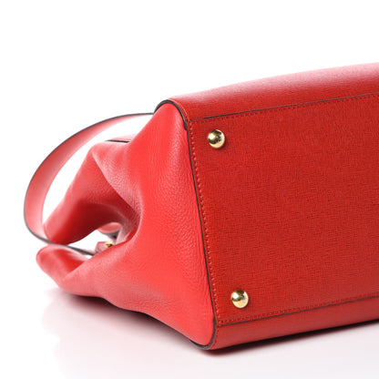 Fendi Vitello Elite Flamingo Regular 2Jours Tote Rosso Fiamma 9 of 13