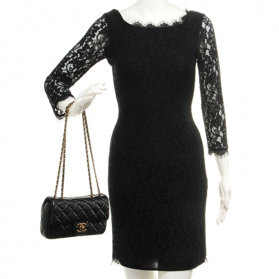 Chanel Lambskin Small Grocery By Flap Black 2 of 12