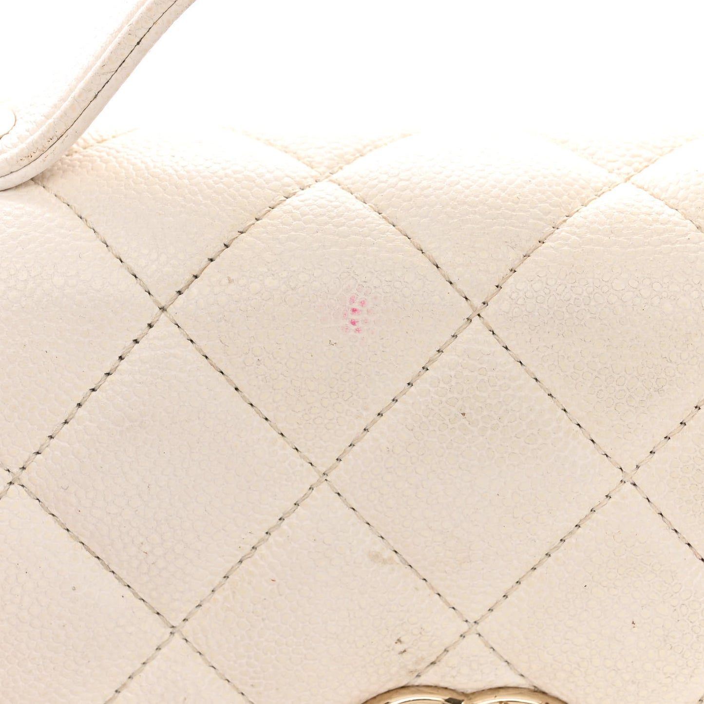 Caviar Quilted Small Business Affinity Flap White