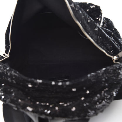 Saint Laurent Canvas Sequins Mini City Backpack Black Silver 5 of 8