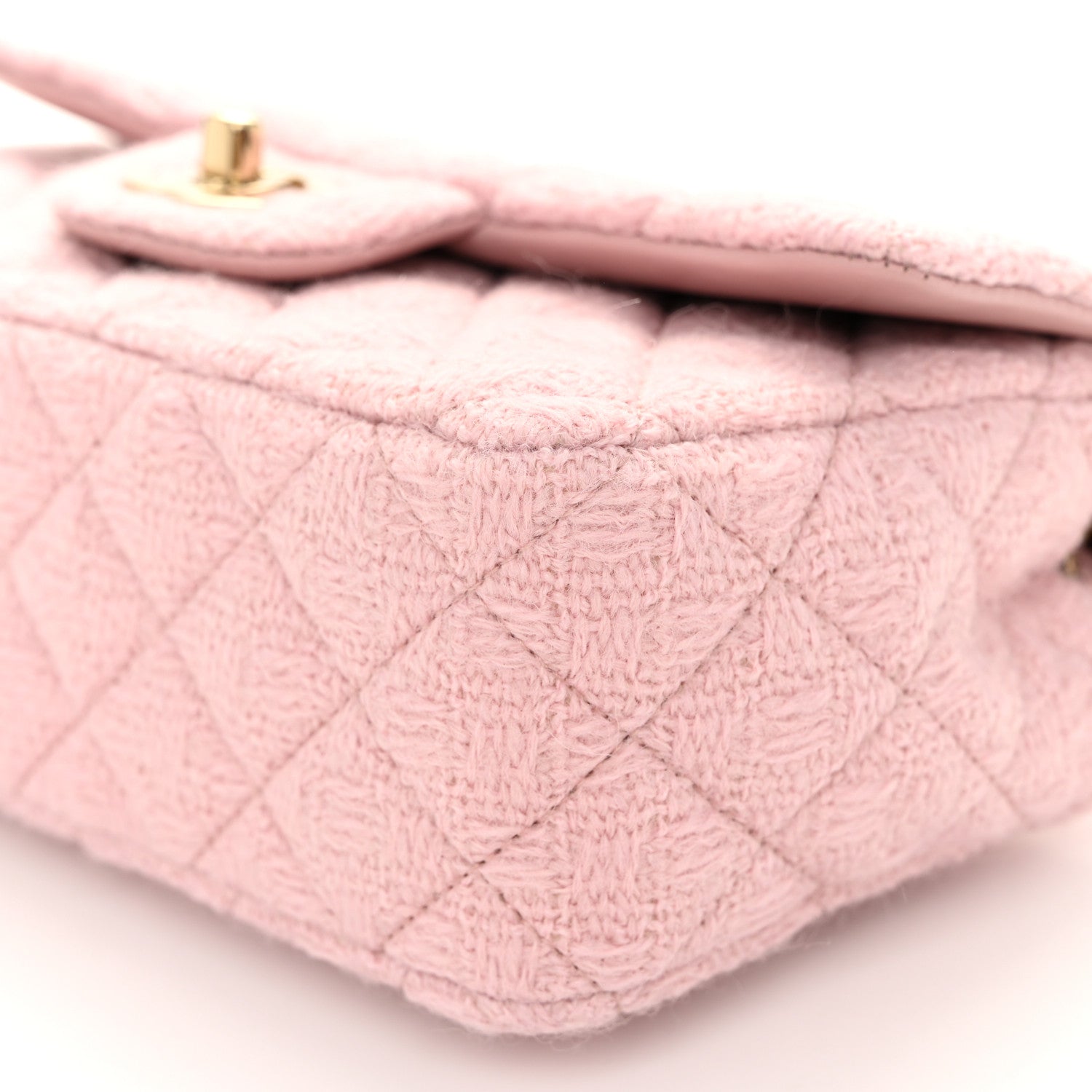 Chanel Tweed Quilted Mini Rectangular Flap Light Pink 10 of 11