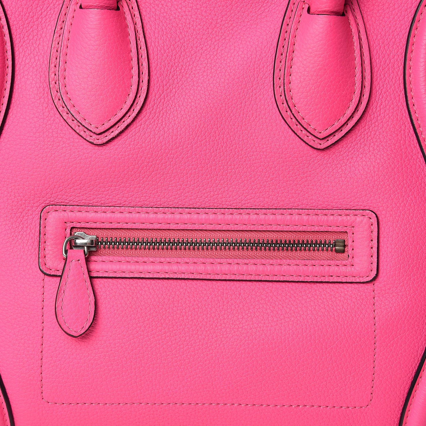 Drummed Calfskin Mini Luggage Fluo Pink