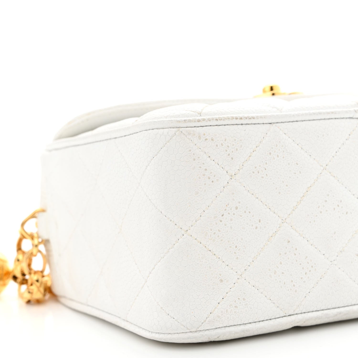 Chanel Caviar Quilted CC Camera Case White 10 of 13