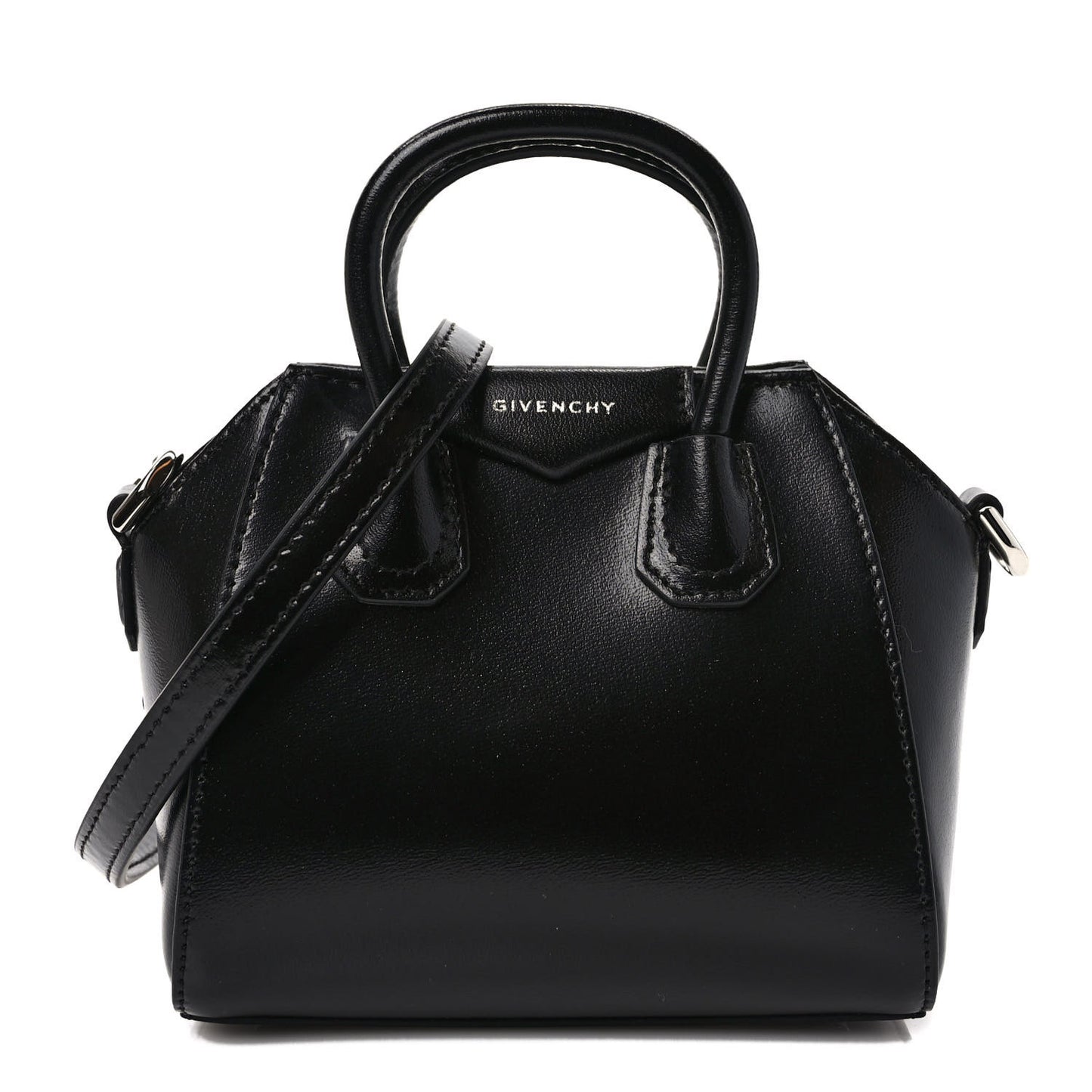 Shiny Lord Calfskin Micro Antigona Black