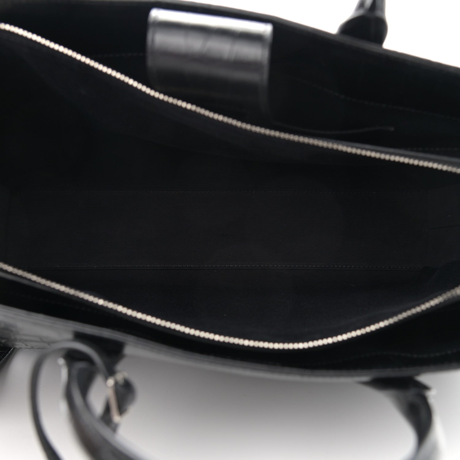 Saint Laurent Calfskin Crocodile Embossed Large Jane Tote Bag Black 5 of 10