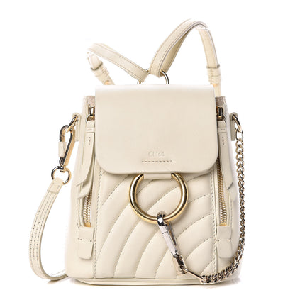 Chloe Calfskin Quilted Mini Faye Backpack Natural White 1 of 14