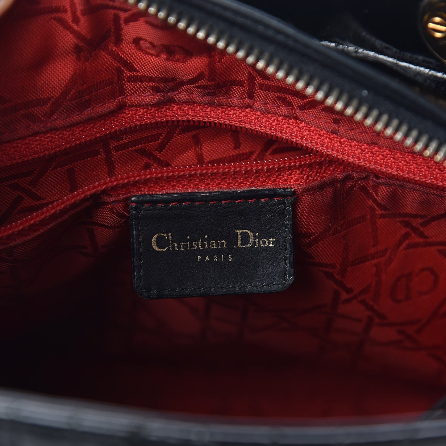 Patent Cannage Medium Lady Dior Black