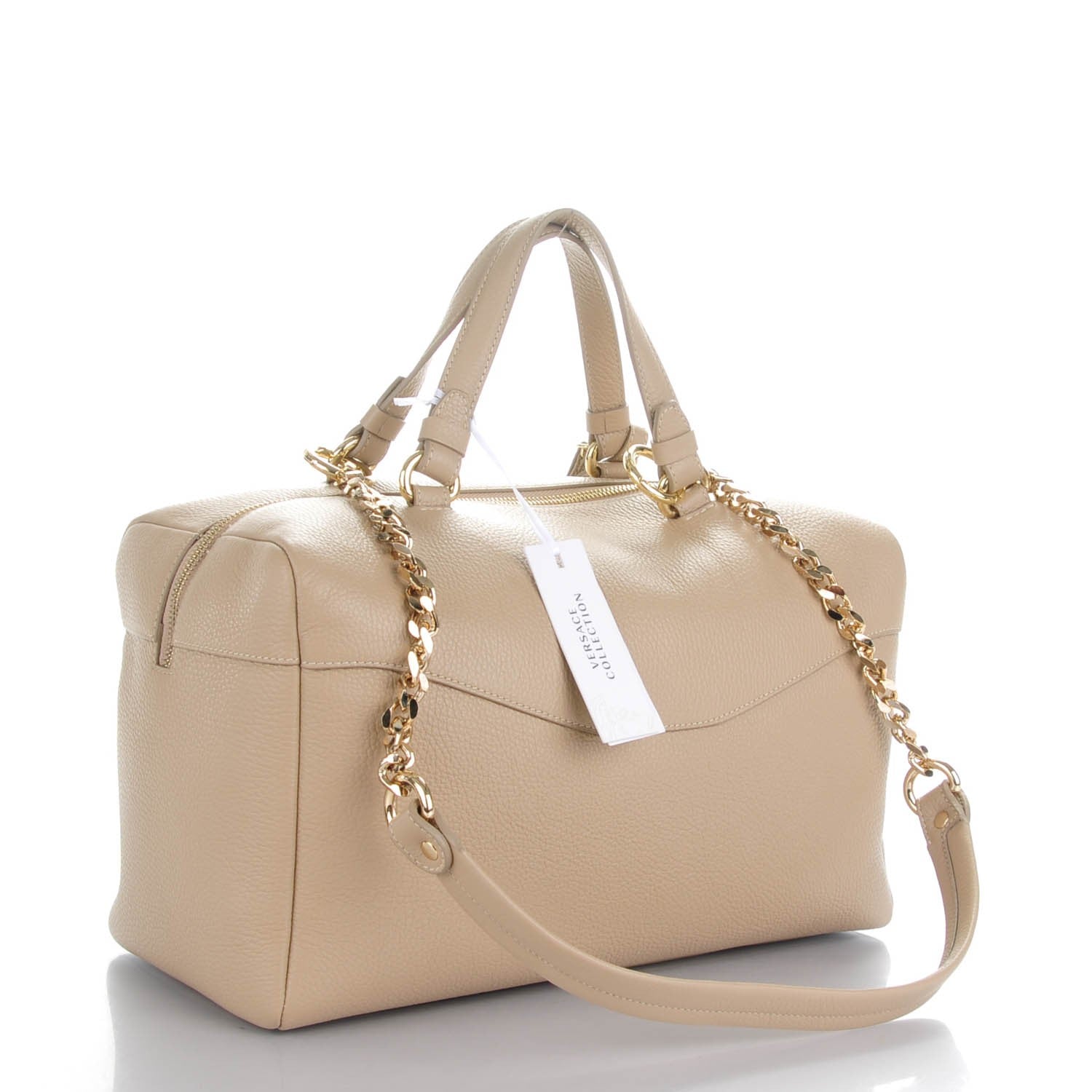 Versace Vitello Boxy Satchel Sand 3 of 6