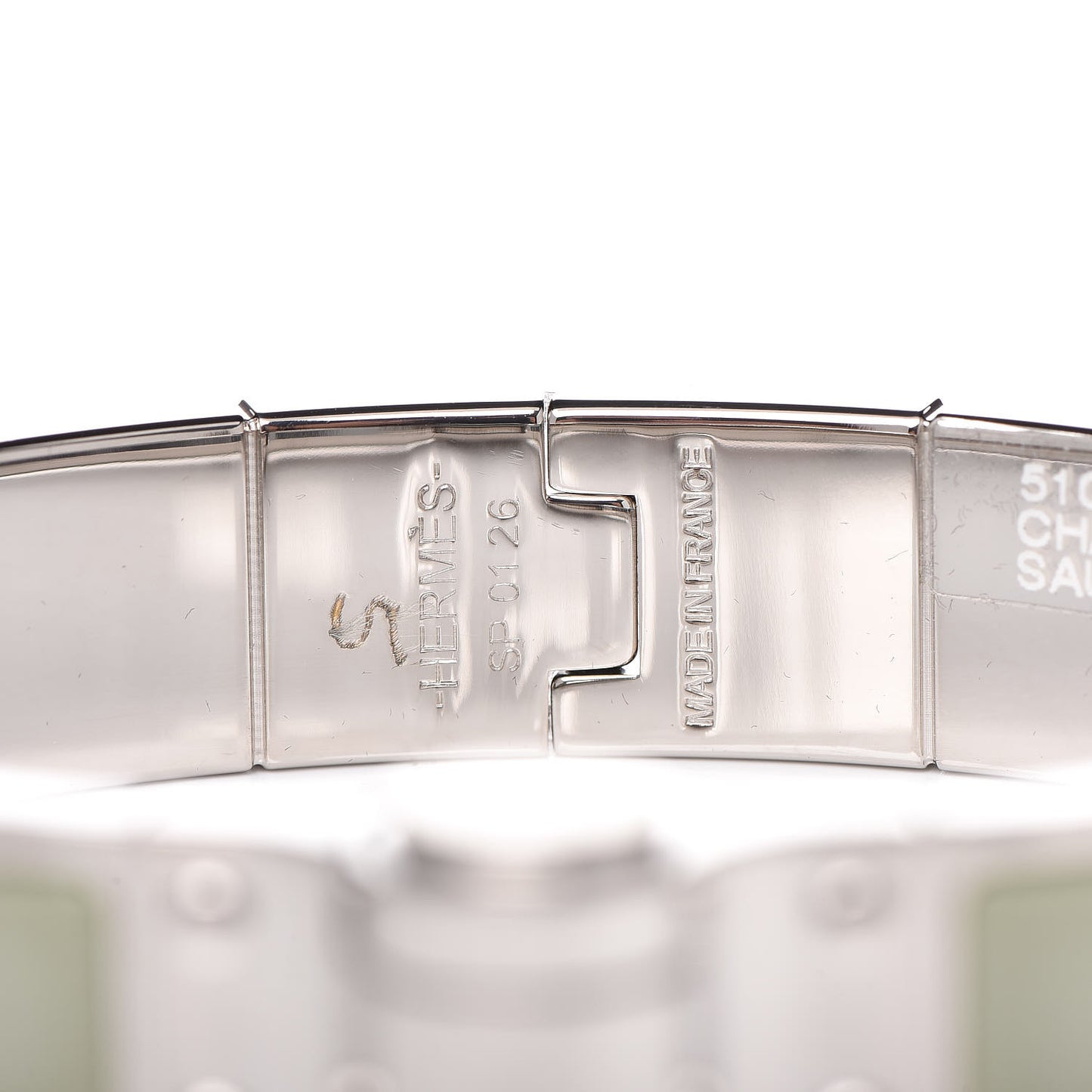 Enamel Charniere Uni Narrow Hinged Bracelet S Sauge