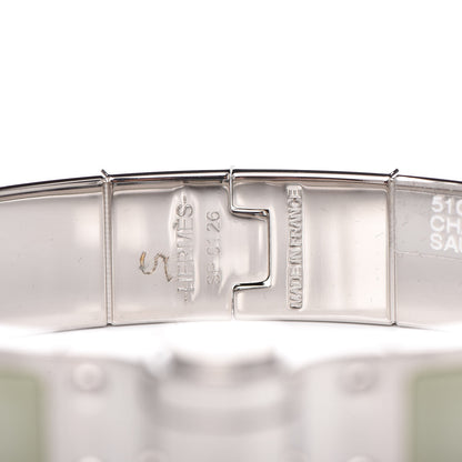 Hermes Enamel Charniere Uni Narrow Hinged Bracelet S Sauge 4 of 5