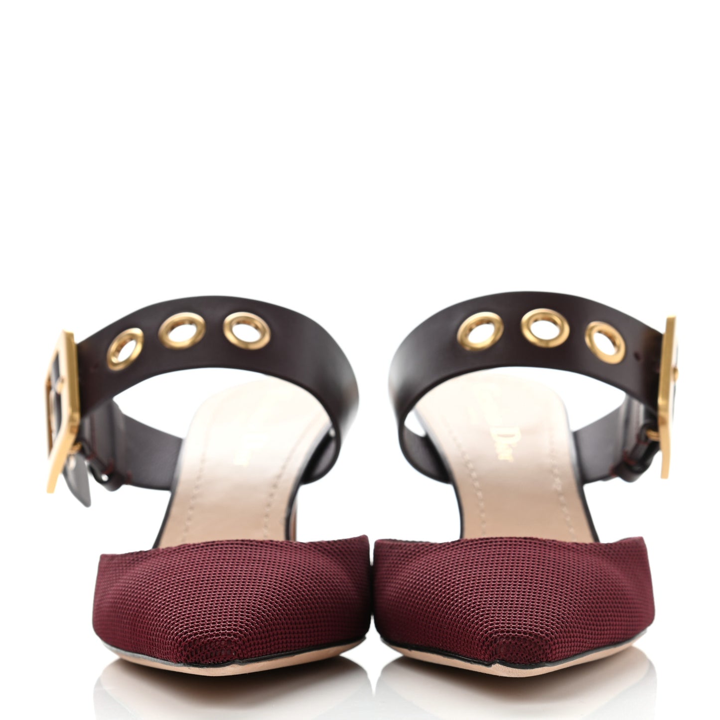 Technical Fabric Calfskin D-Dior 65mm Mules 38.5 Rouge Black