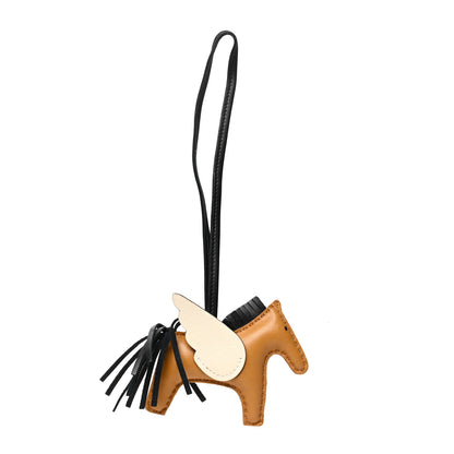 Hermes Milo Lambskin Grigri Rodeo Pegase Horse Bag Charm PM Sesame Black Nata 1 of 4