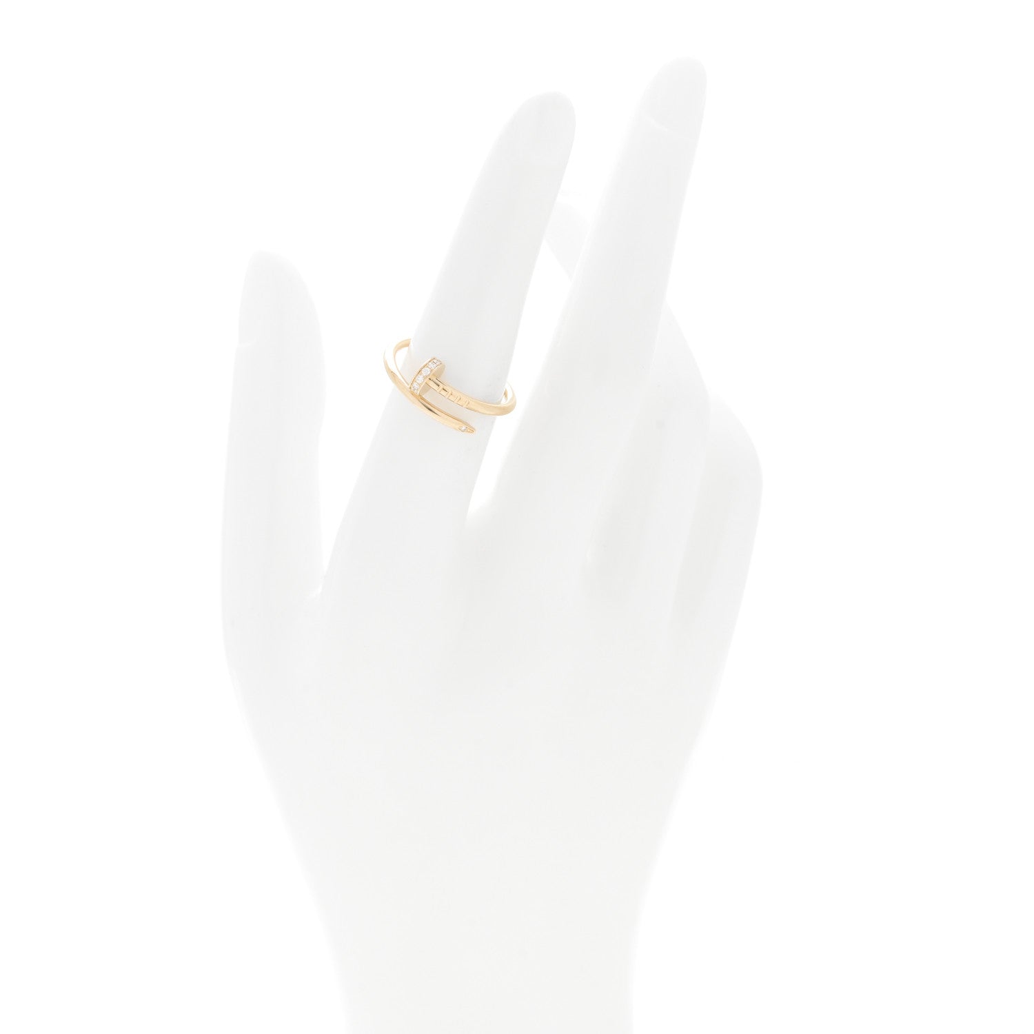 Cartier 18K Yellow Gold Diamond Small Juste Un Clou Ring 52 6 2 of 6