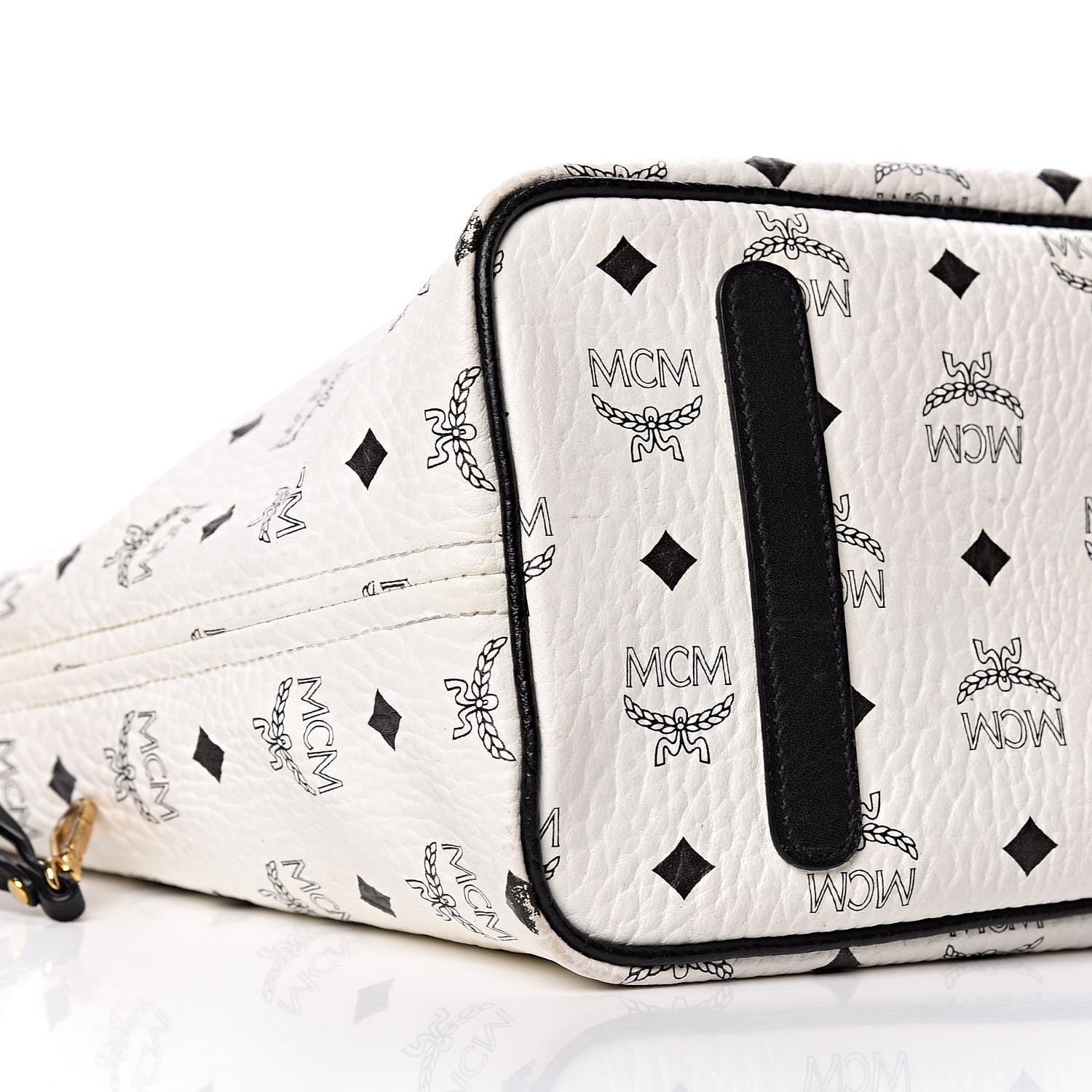 MCM Visetos Medium Project Reversible Shopper Tote White 18 of 20
