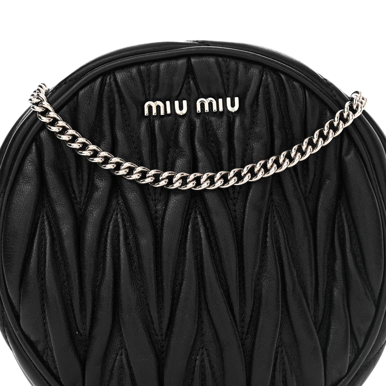 Miu Miu Nappa Matelasse Round Crossbody Black 7 of 9