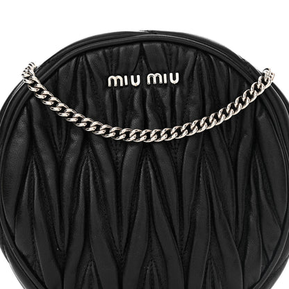 Miu Miu Nappa Matelasse Round Crossbody Black 7 of 9