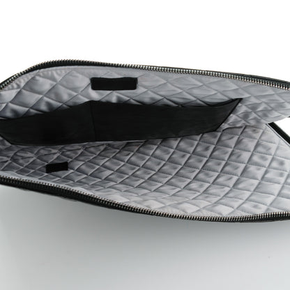 Chanel Crumpled Lambskin Quilted Large Slide Pouch Black 5 of 8