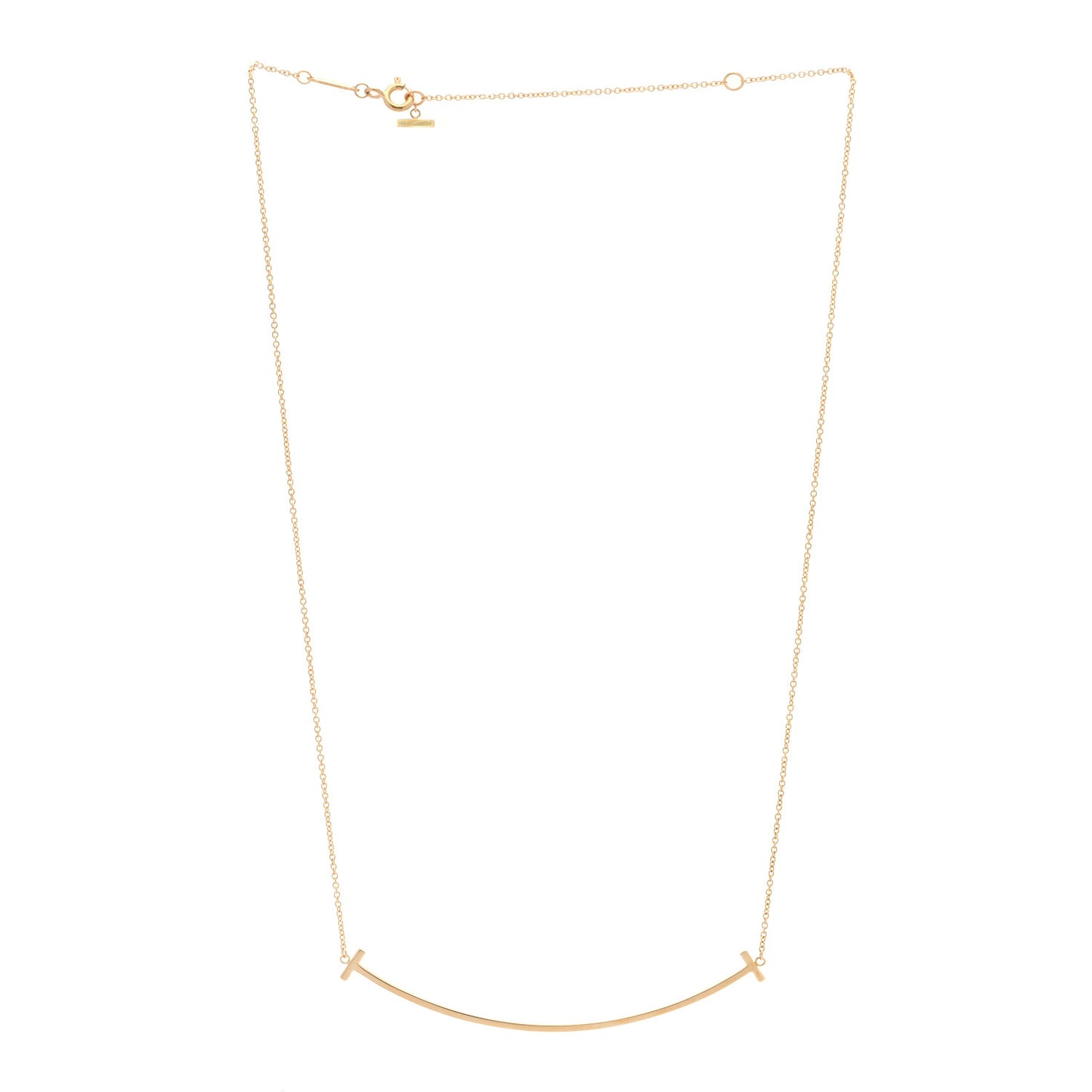 18K Rose Gold Large T Smile Pendant Necklace