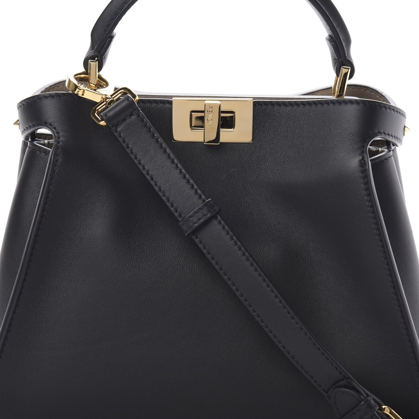 Vitello Tahiti Burro Medium Peekaboo Iconic Essentially Satchel Black Corda