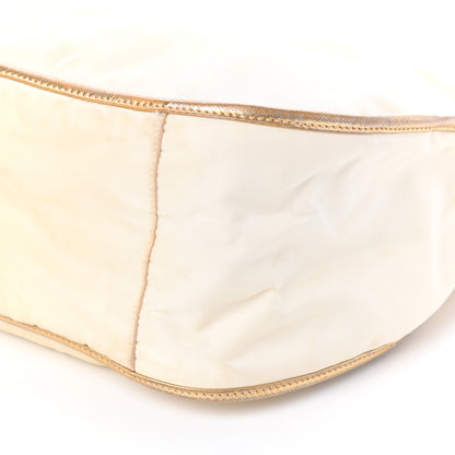 Prada Tessuto Nylon Saffiano Shoulder Bag White 9 of 9
