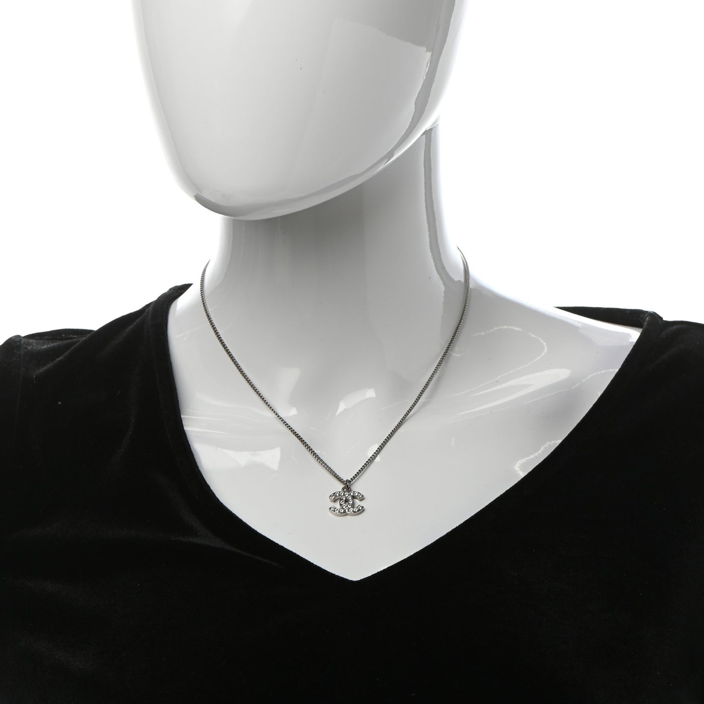 Crystal CC Necklace Silver