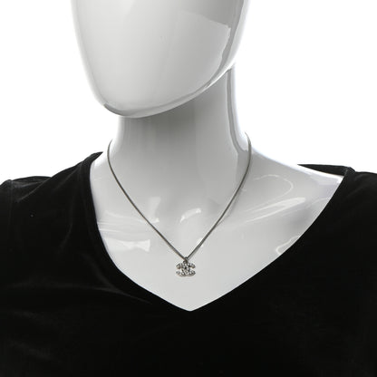 Chanel Crystal CC Necklace Silver 2 of 5