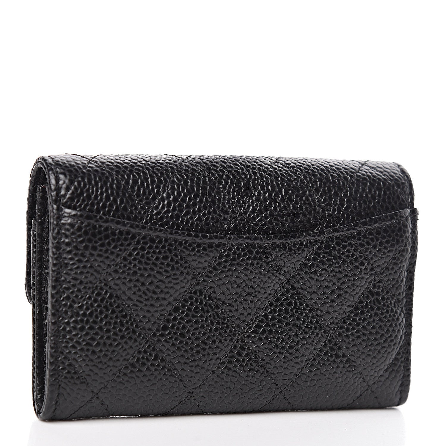 Chanel Caviar Quilted Flap Card Holder Wallet Black 3 of 9