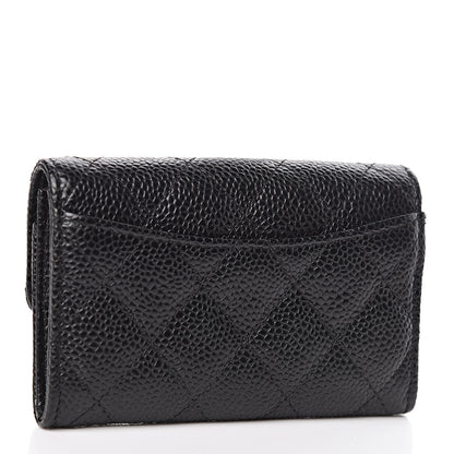 Chanel Caviar Quilted Flap Card Holder Wallet Black 3 of 9