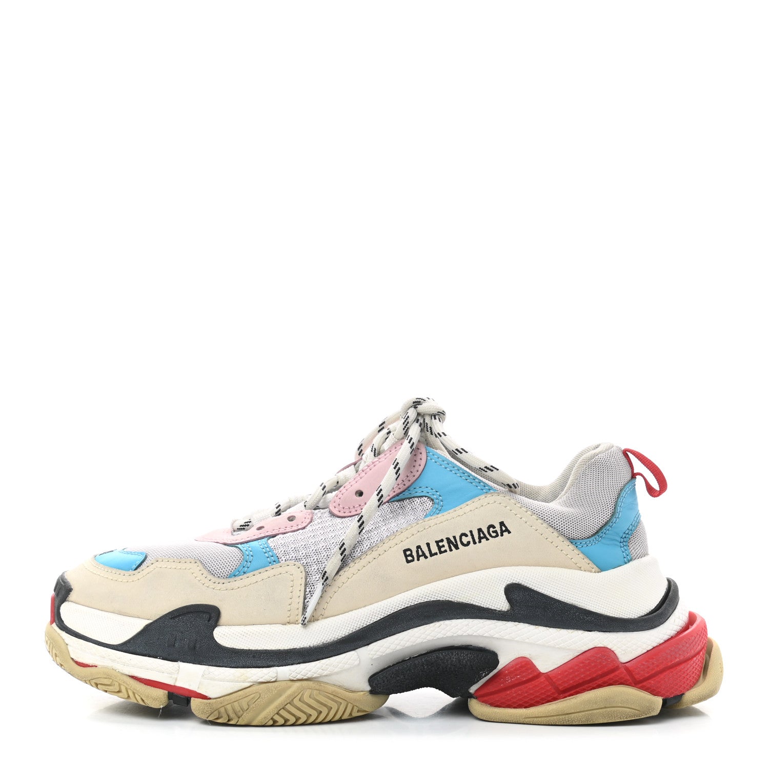 Balenciaga Fabric Mesh Womens Triple S Sneakers 41 White Blue Pink 1 of 7