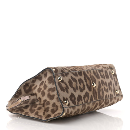 Valentino Garavani Calf Hair Animal Rockstud Satchel Leopard 3 of 14