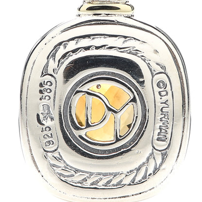 David Yurman Sterling Silver 14K Yellow Gold Citrine 12mm Albion Enhancer Pendant 3 of 3
