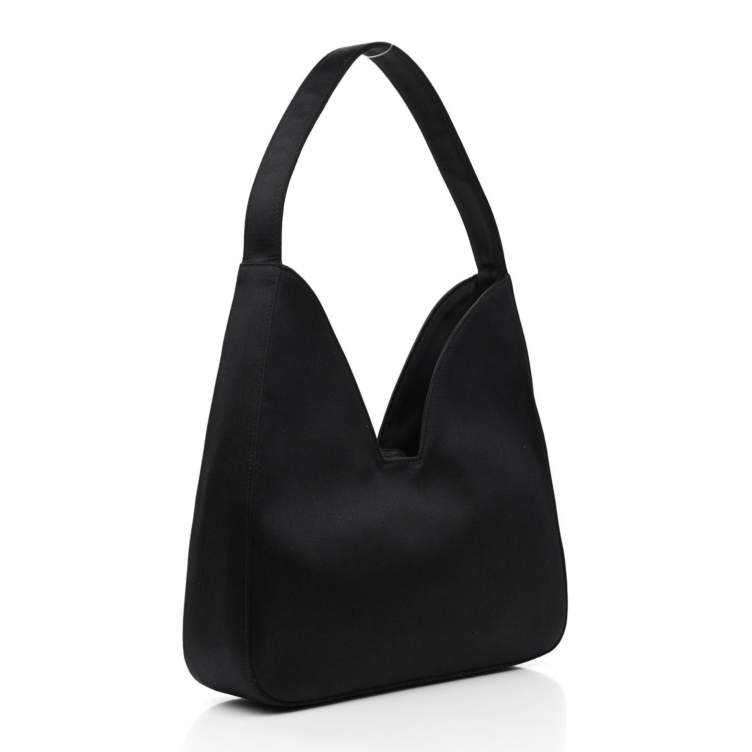 Prada Satin Raso Shoulder Bag Black 3 of 10