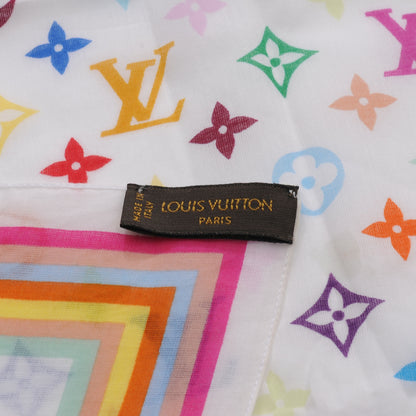 Louis Vuitton Silk Monogram Multicolor Square Scarf White 5 of 6