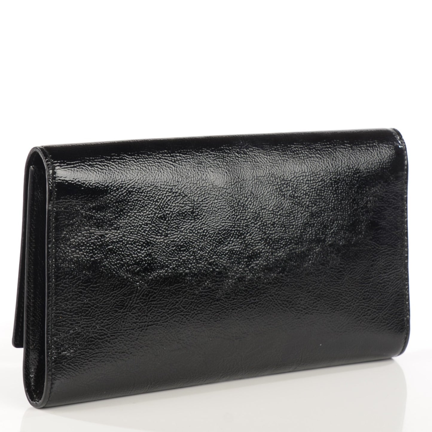 Textured Patent Monogram Large Belle De Jour Clutch Black