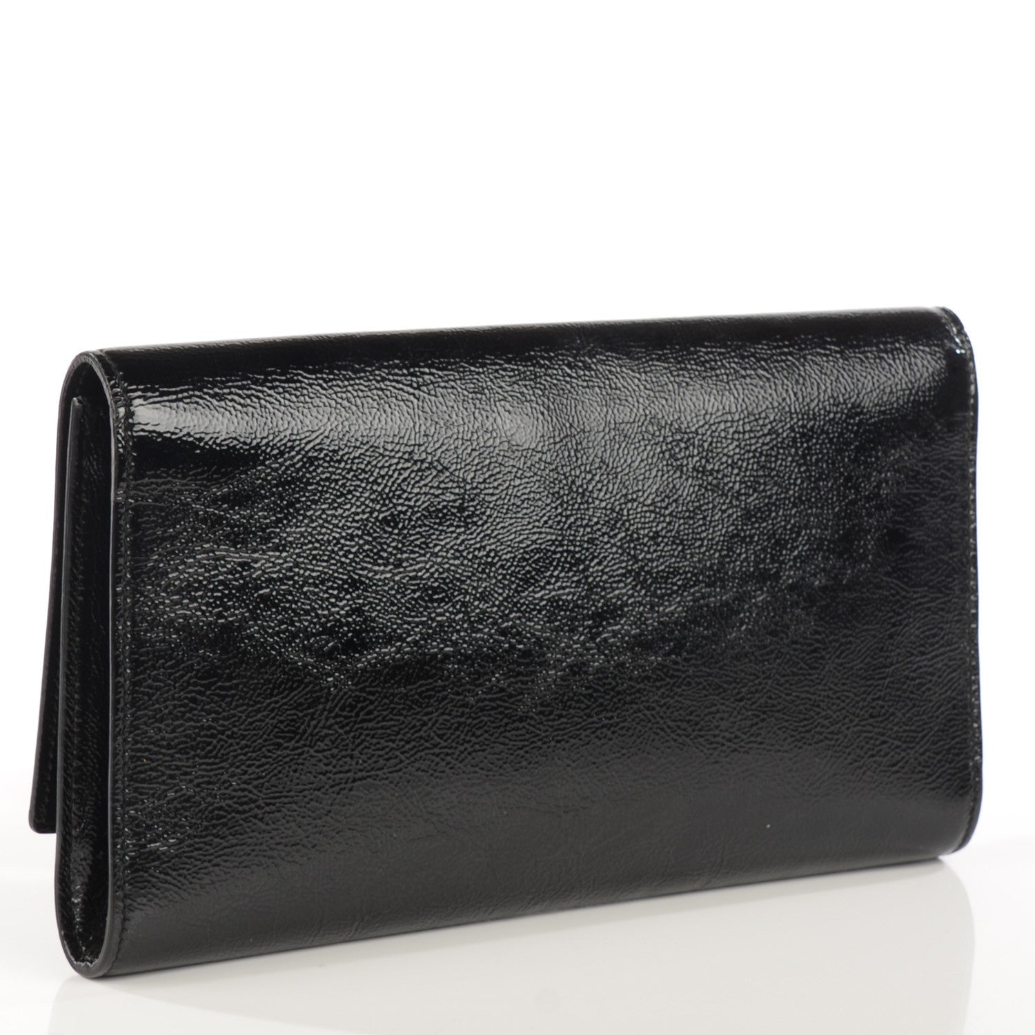 Saint Laurent Textured Patent Monogram Large Belle De Jour Clutch Black 3 of 7