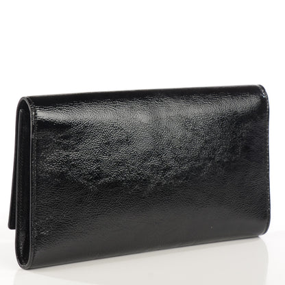 Saint Laurent Textured Patent Monogram Large Belle De Jour Clutch Black 3 of 7