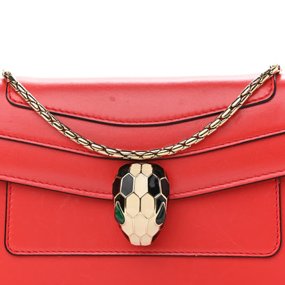 Bulgari Calfskin Serpenti Forever Flap Clutch Ruby Red 8 of 12