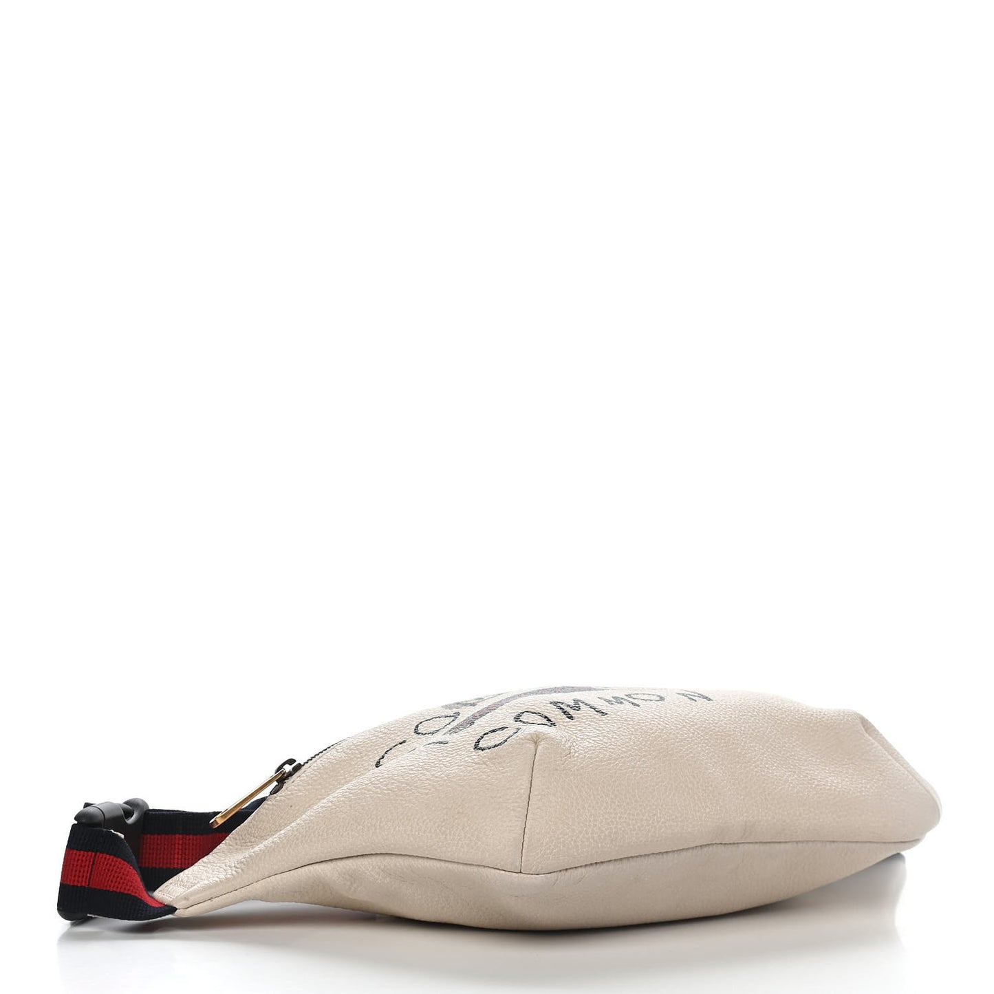 Grained Calfskin Coco Capitan Logo Belt Bag White