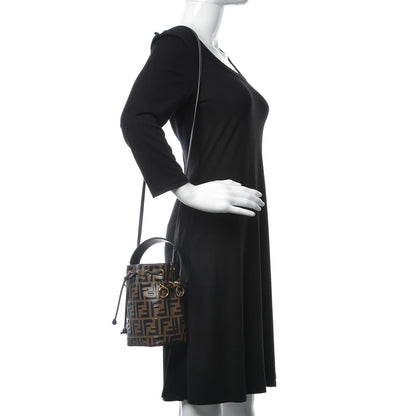 Fendi Vitello Liberty F is Fendi Bi-Color FF 1974 Embossed Mini Mon Tresor Bucket Bag Maya Black 2 of 7